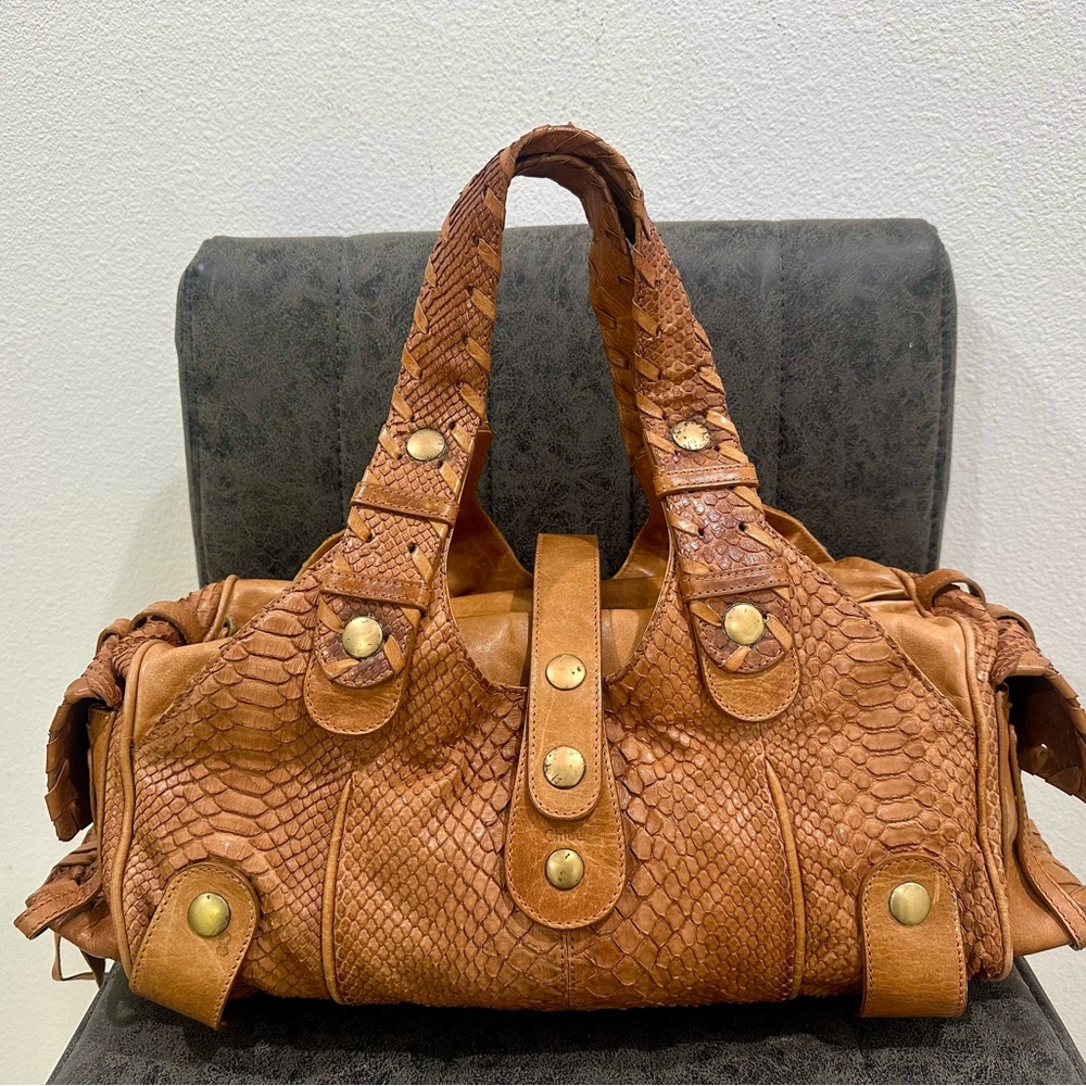 Vintage Chloe Python Silverado Bag Cognac - image 1